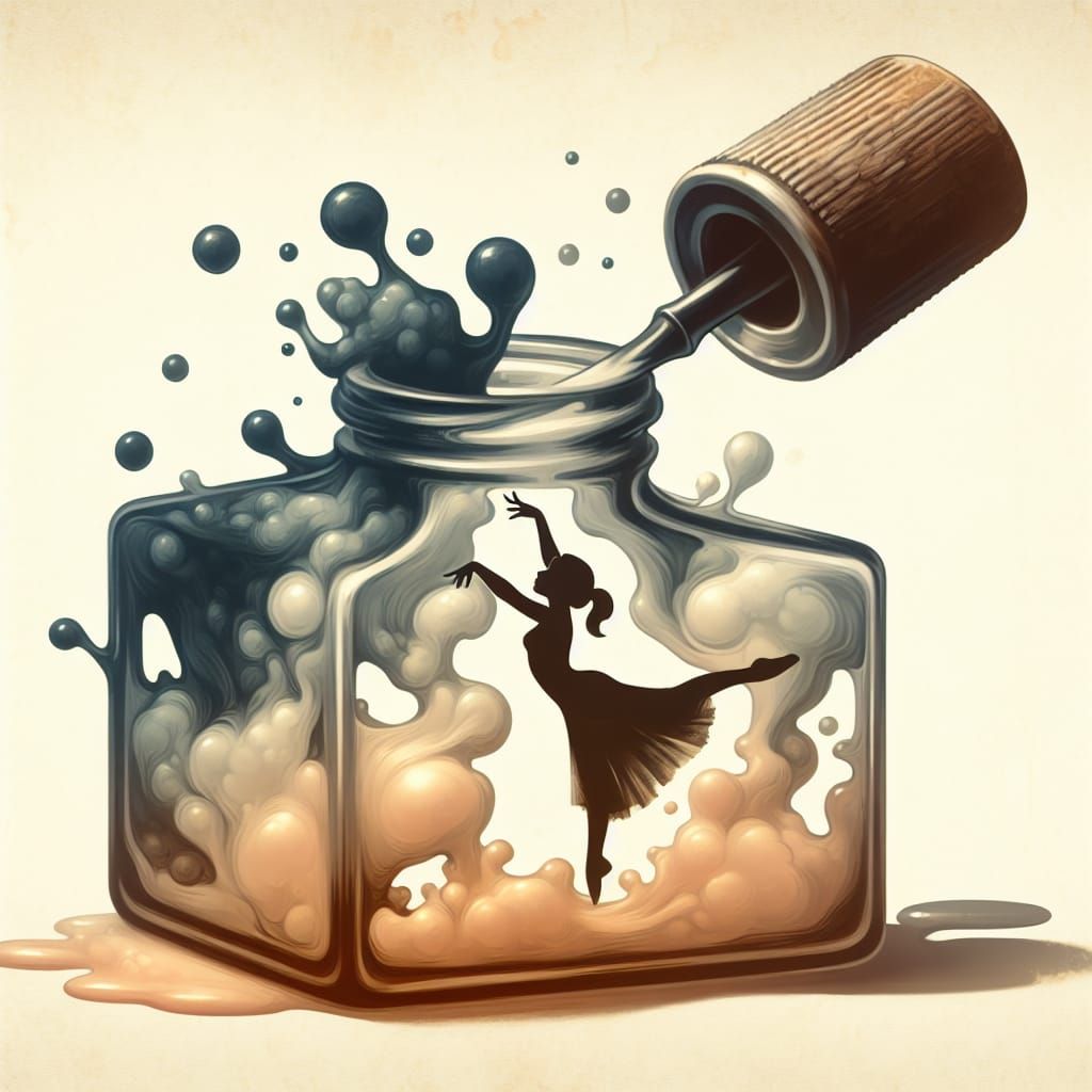 Ink Spill Dance: Dreamlike Surrealism