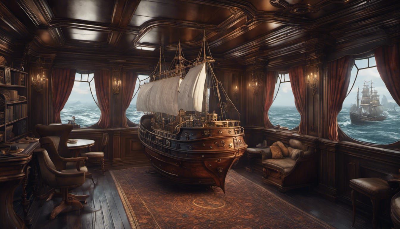 Victorian Ship Interior in Detailed Matte Painting