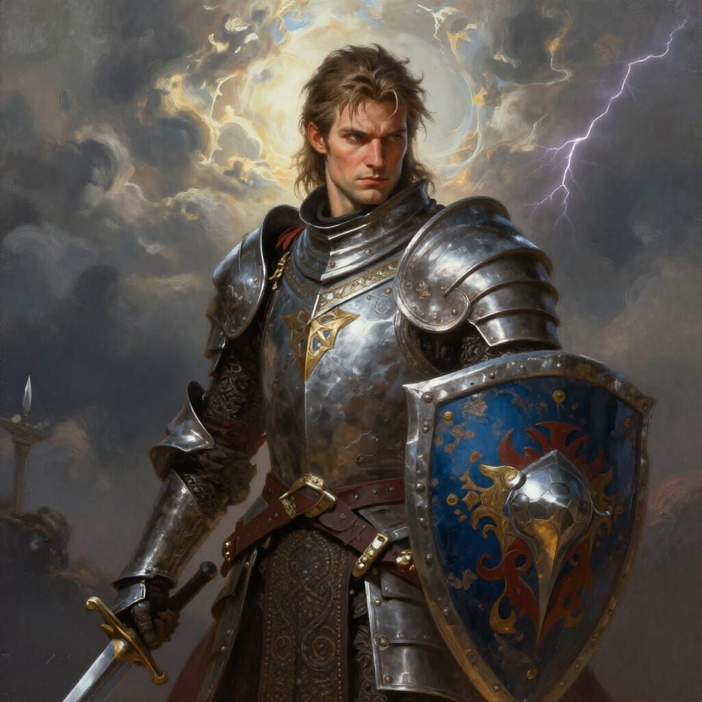 Heroic Knight in Shining Armor Fantasy Art