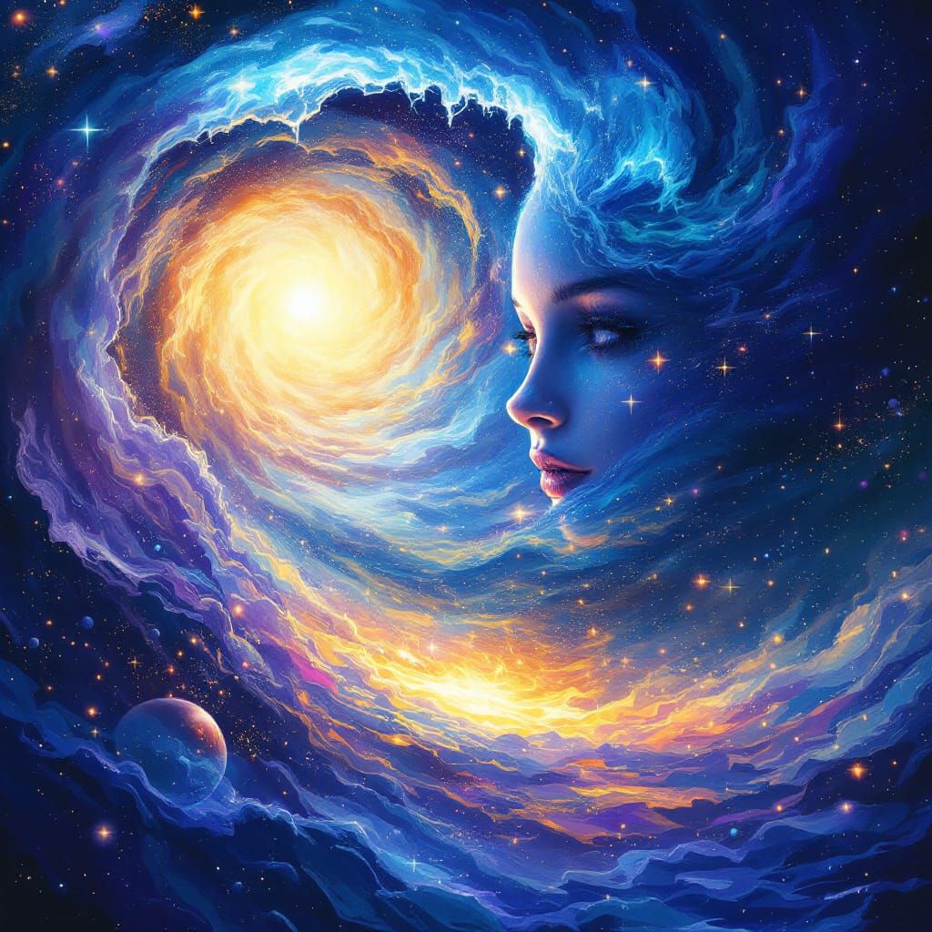 Pisces Eyes Gazing into Cosmic Dream Galaxy