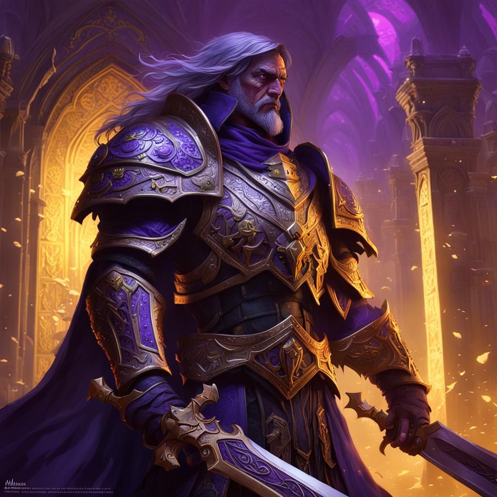 Fallen Aasimar Paladin in Dark Fantasy Style