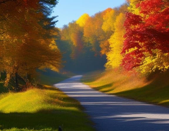 Autumnal Scene Aglow with Luminous Light