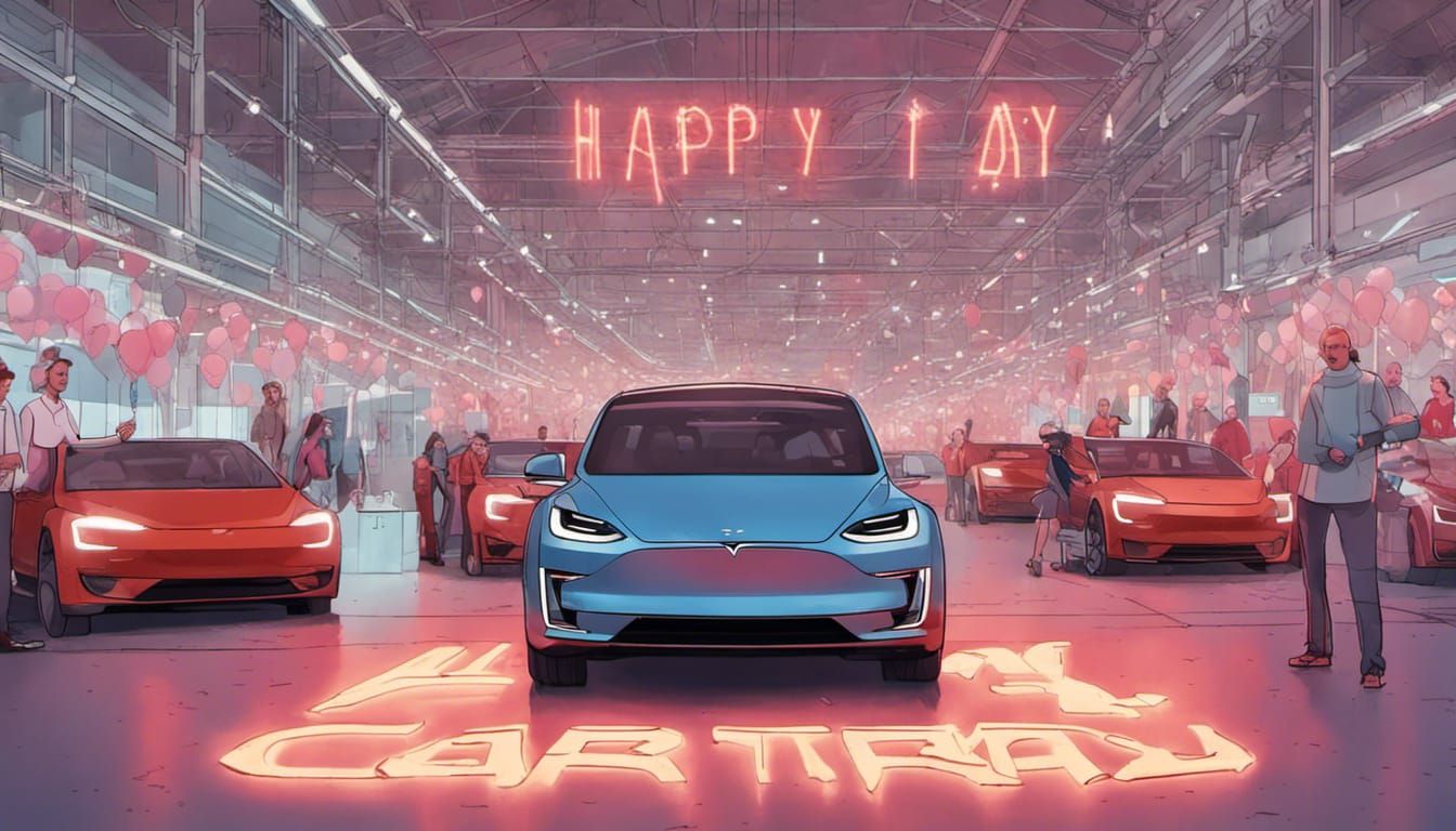 Tesla Factory Celebrates Birthday with Cybertruck Cake