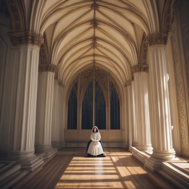 Art Nouveau Rococo Architecture in Dark Academia Style