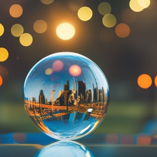 Glass Orb Containing Miniature City: Professional Photograph...