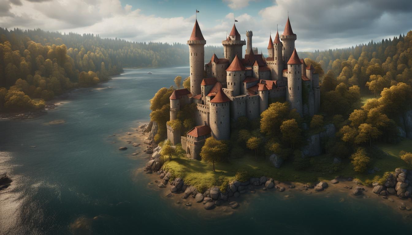 Medieval Castle and Village: Fantasy Concept Art