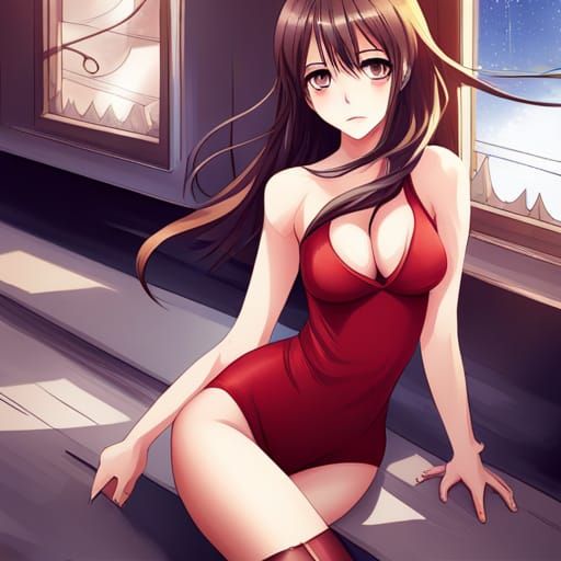 Anime Angel Girl in Manga Style