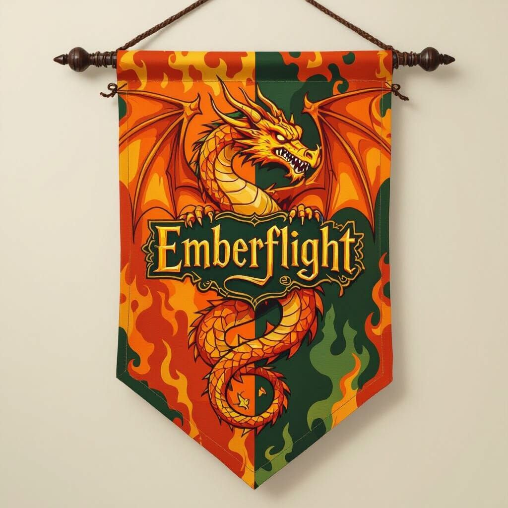 Majestic Dragon Banner in Hogwarts Style