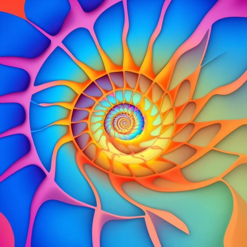 Mathematical Harmony in Multicolored Spiral