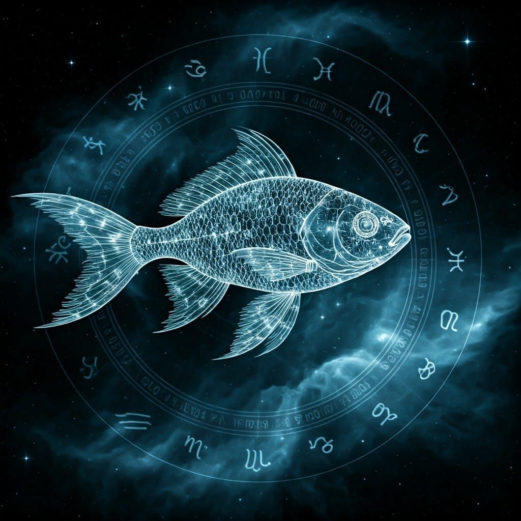 Ethereal Cosmic Fish: Zodiac Dreamscapes in Celestial Hues