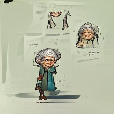 Elderly Woman Character Design Sheet