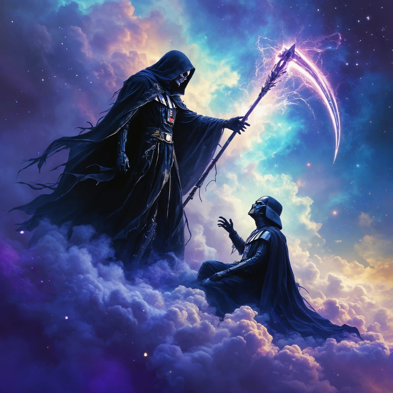 Grim Reaper Claims Darth Vader with Lightsaber