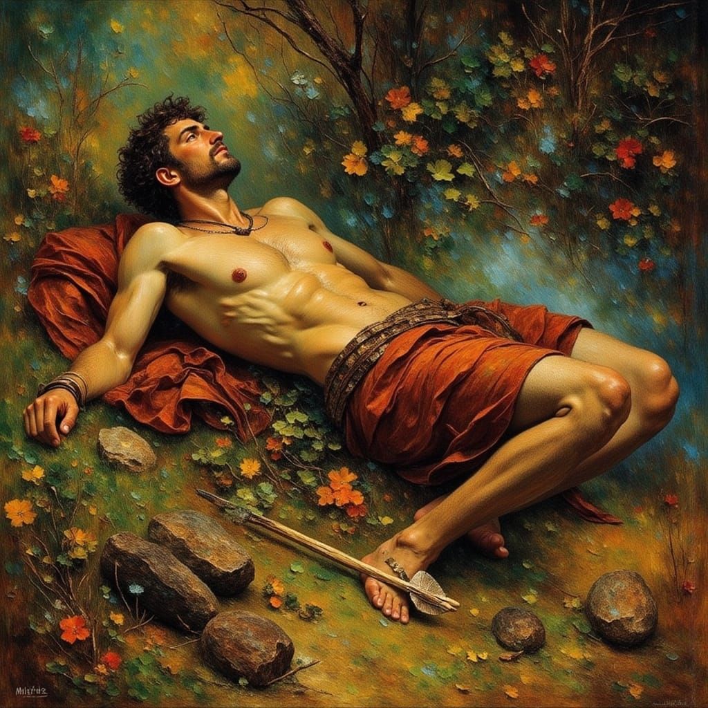 Achilles Wounded at the Heel with Arrow