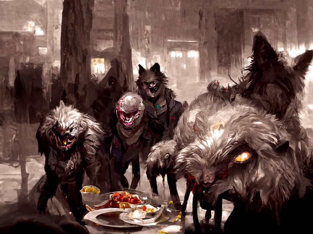 Dystopian Werewolf Pack's Sinister Dinner