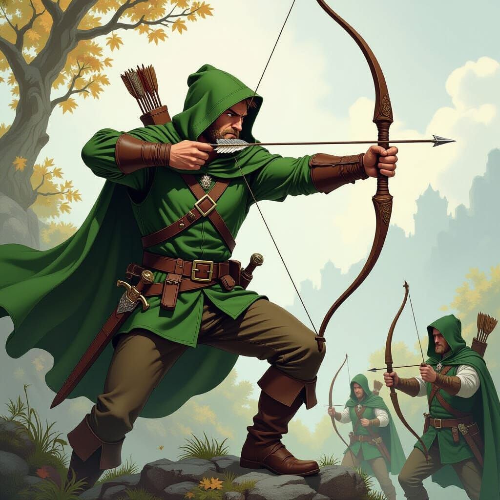 Robin Hood vs Sheriff: Heroic Fantasy Art
