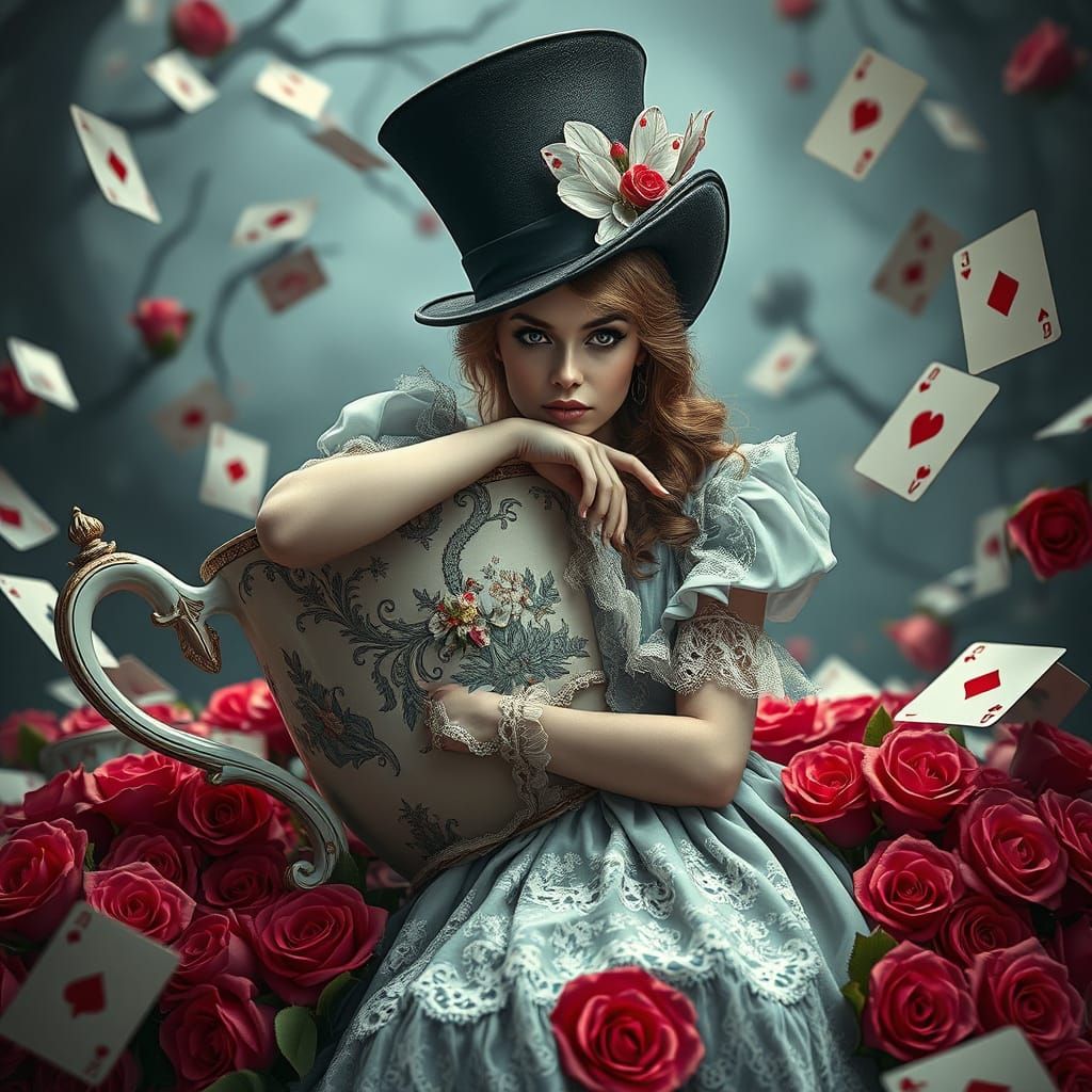 Alice in Wonderland Inspired Cinematic Portrait