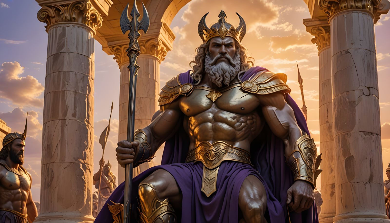 King Neptune in Golden Hour Glory