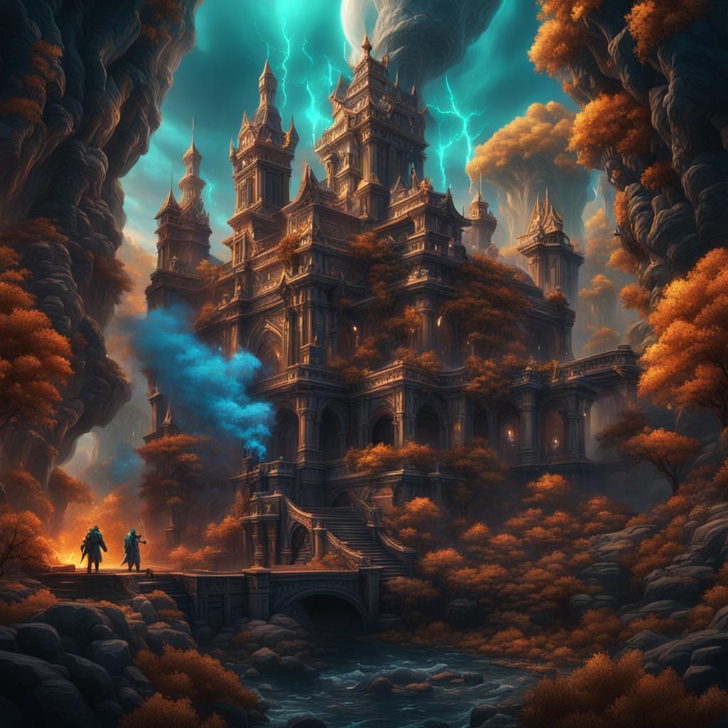 Detailed Matte Painting of Vaping in Fantasy Style