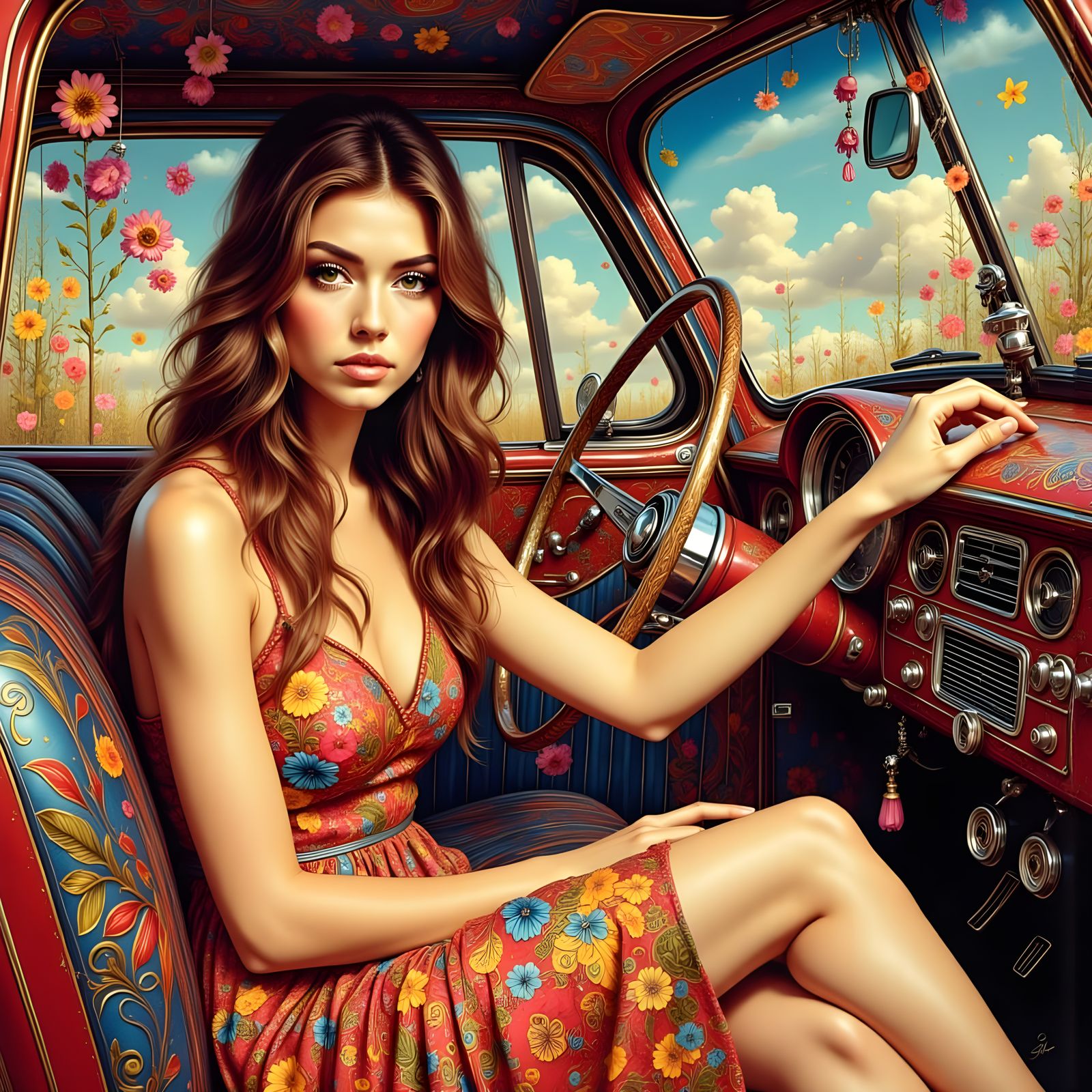 Vintage Watercolor Girl: A Nostalgic Portrait