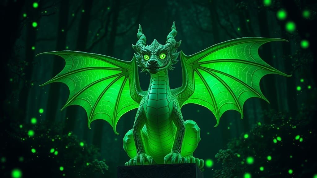 Mystical Jade Dragon in Dreamy, Ethereal Landscape