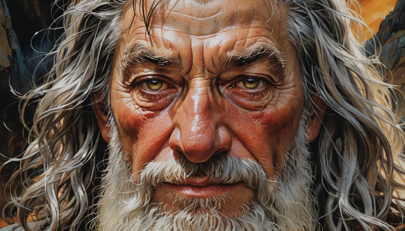 Wizard Portrait in Fantasy Art Style