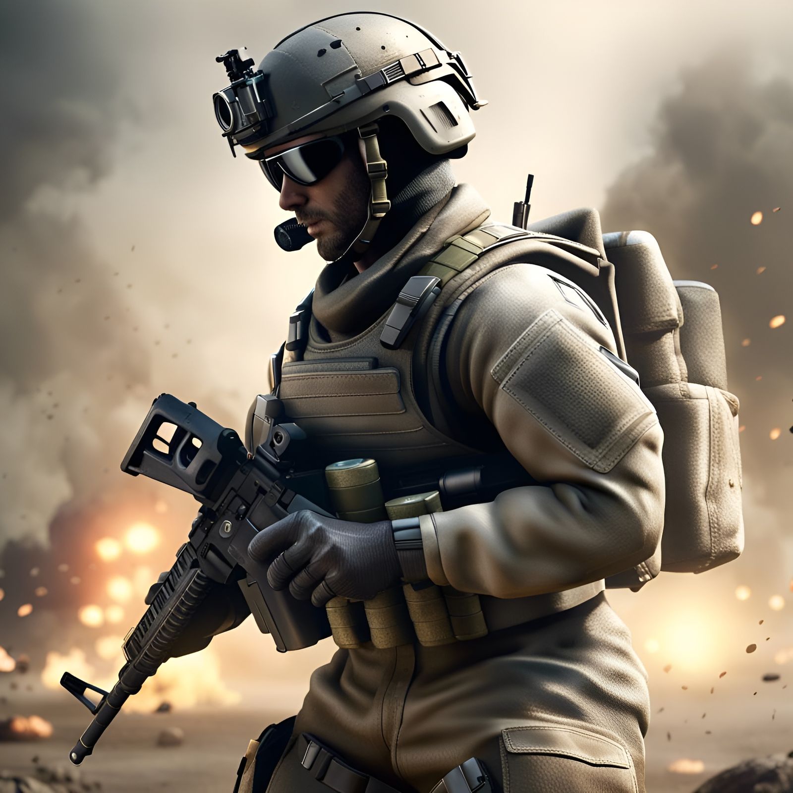 Call of Duty Soldier Lands in Warzone: 3D Render