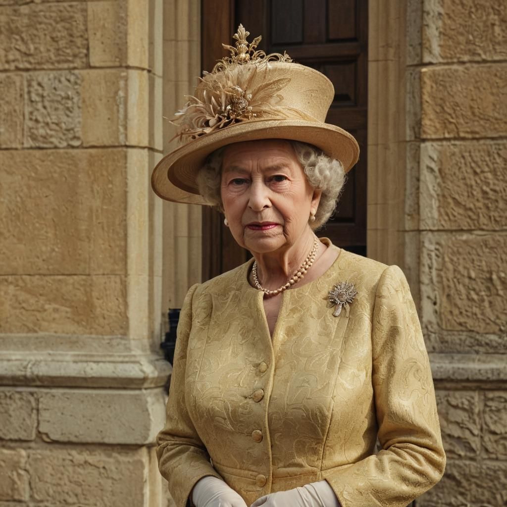 Queen Elizabeth at Windsor Castle: Cinematic Film Still