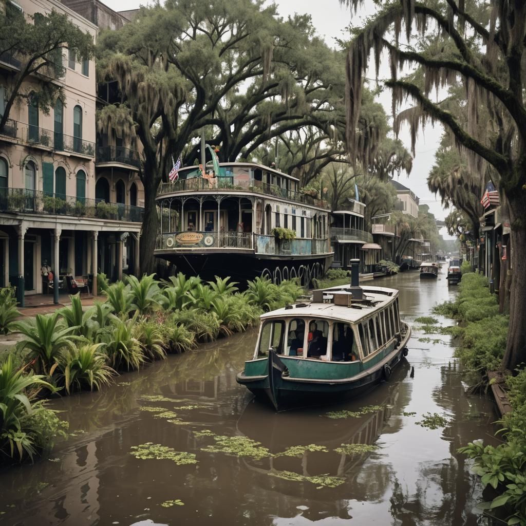 Dystopian New Orleans: Overgrown and Flooded Mardi Gras