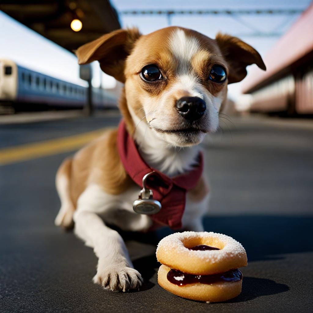 Tiny Dog's Doughnut Delight: A Professional Portrait