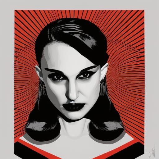Natalie Portman Vampire Portrait in Pop Art Style