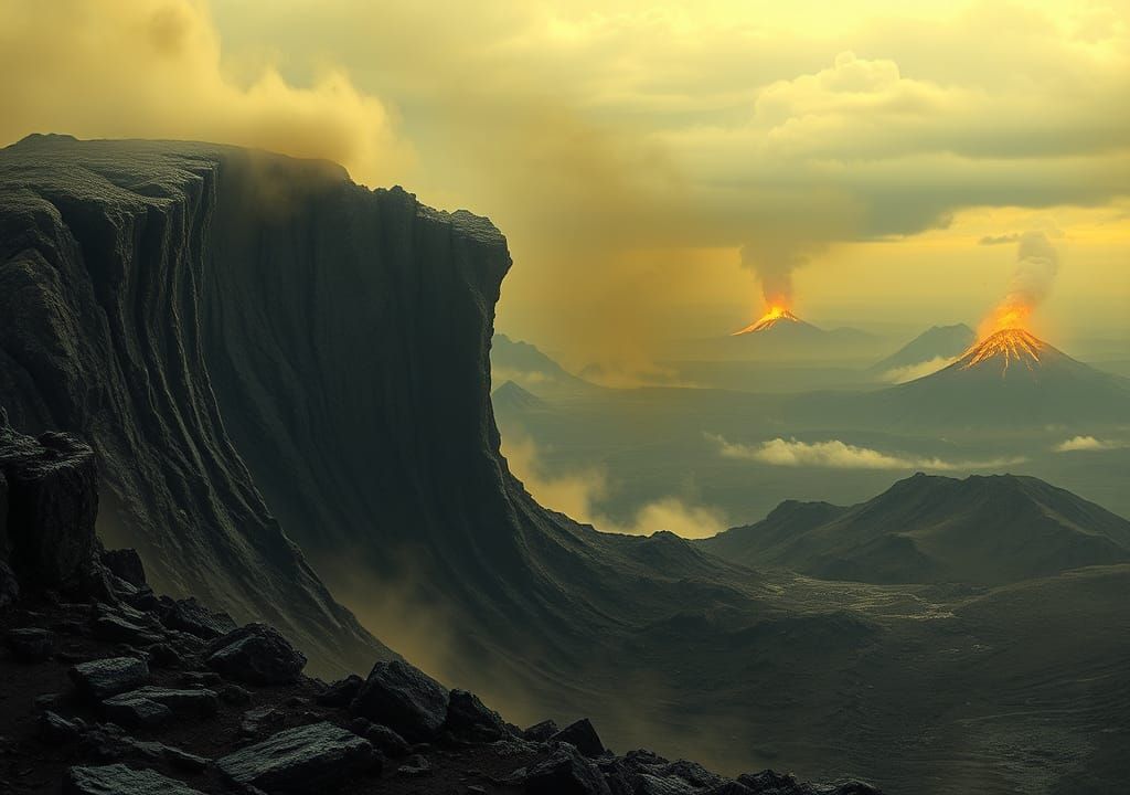 Ominous Skull Crater in Volcanic Wasteland