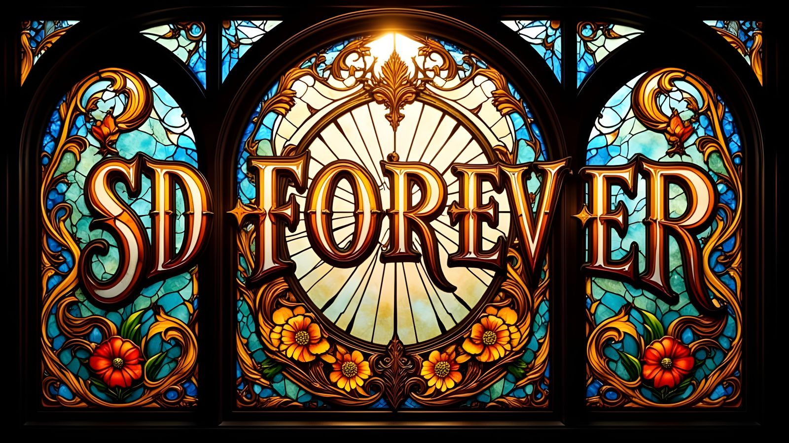 SD Forever Stained Glass Word Art