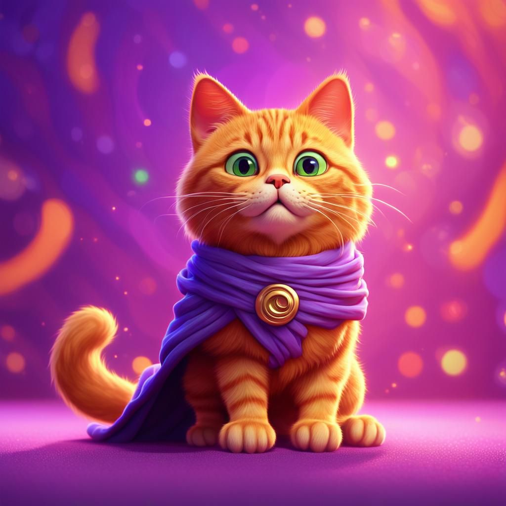 Ginger Cat in Toga: 3D Digital Art