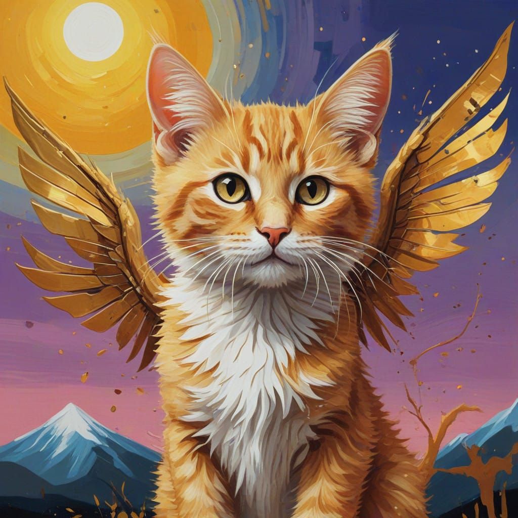 Dramatic Dragon Kitten Unfurls Vibrant Wings