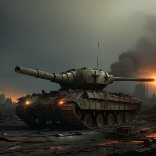 Post-Apocalyptic Tank in Grimdark Digital Painting