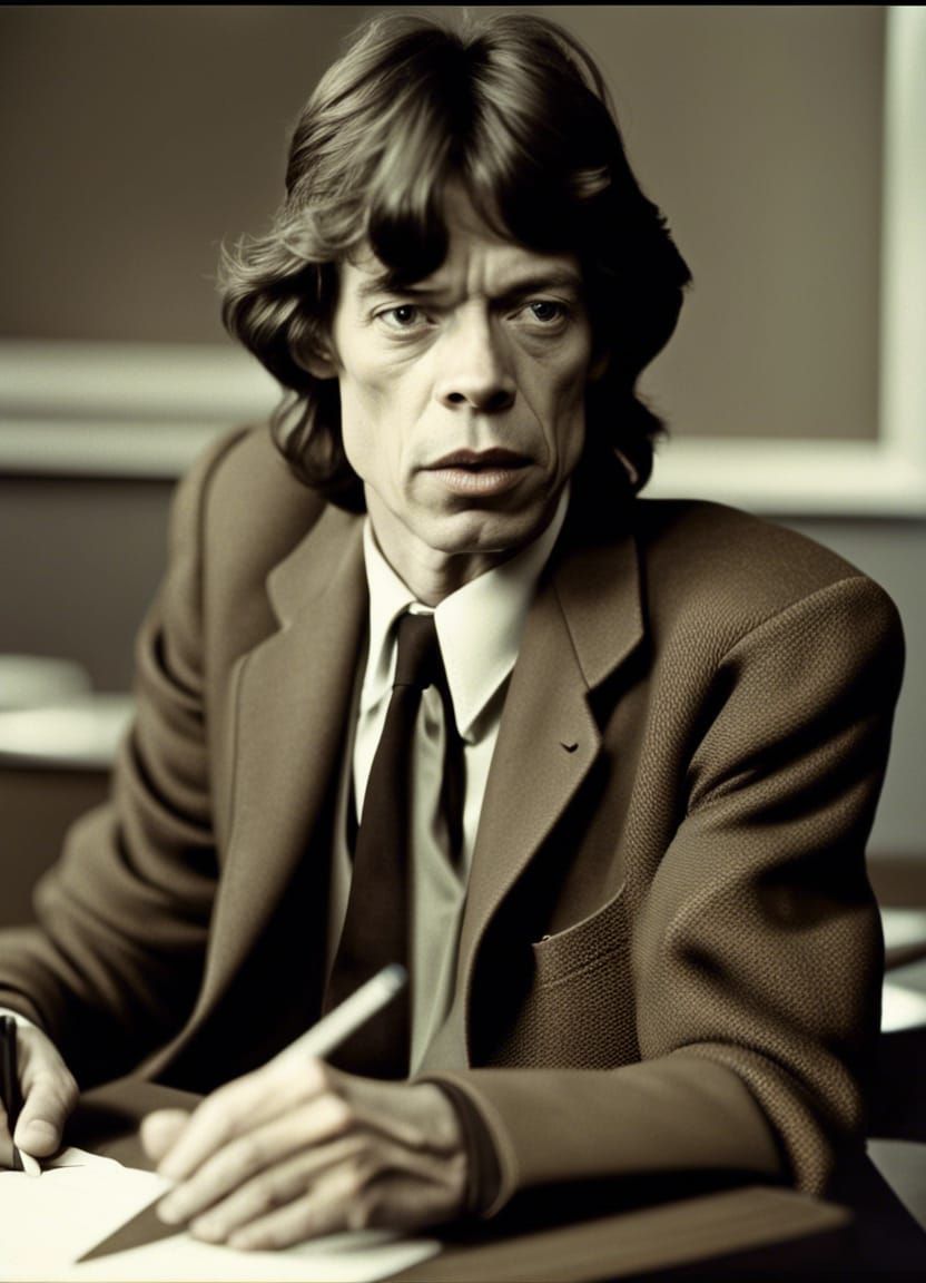 Mick Jagger as a Retro School Teacher
