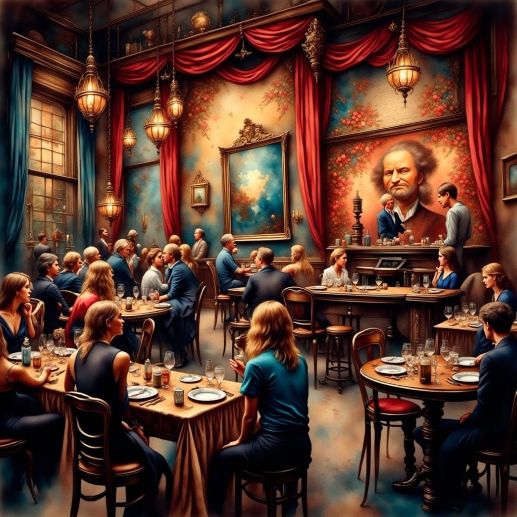 Vintage Jazz Club in Watercolor