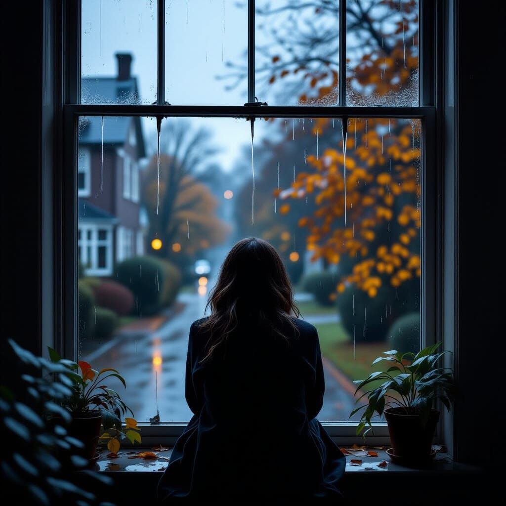 Melancholic Autumn Evening Hopeful Scene