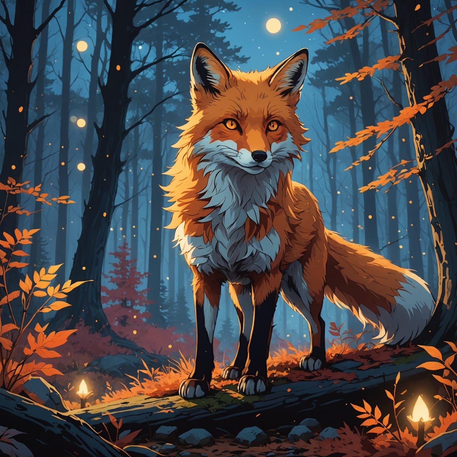 Majestic Red Fox in Twilight, Anime Key Visual