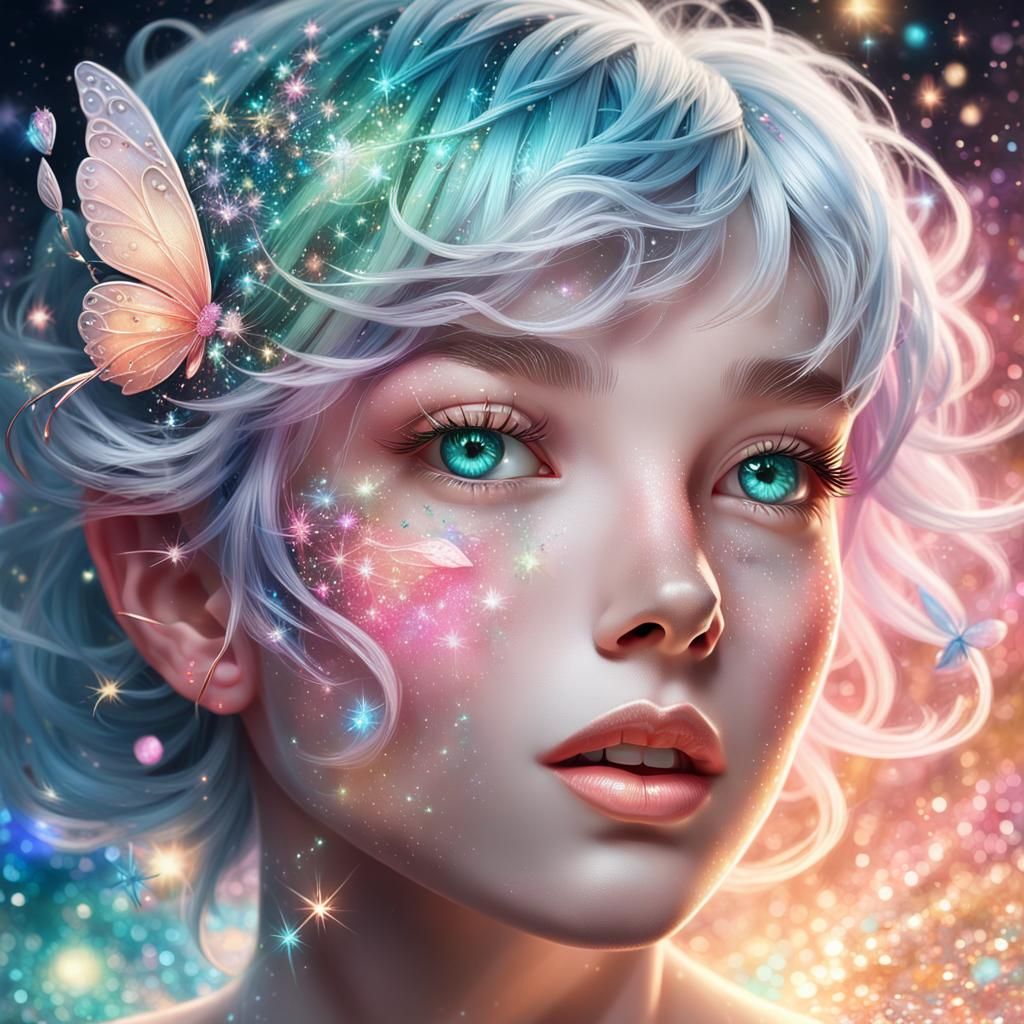 Enchanting Silver Fairy Portrays Celestial Beauty