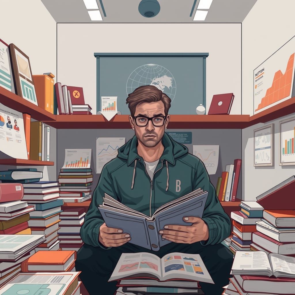 Futuristic Political Discussion in Minimalist Room