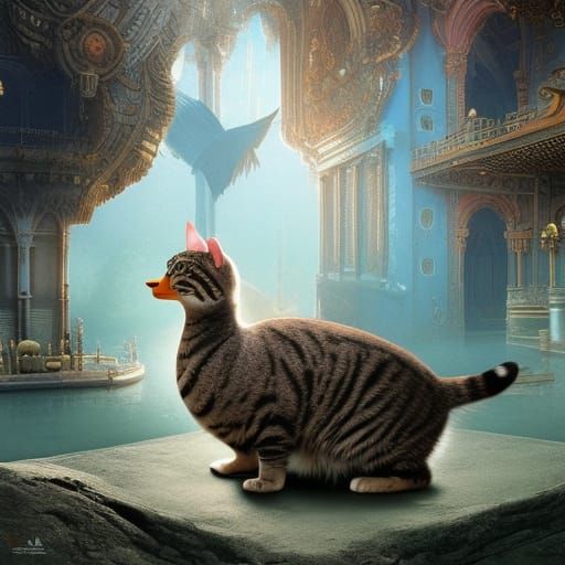 Epic Cinematic Cat Duck Digital Matte Painting
