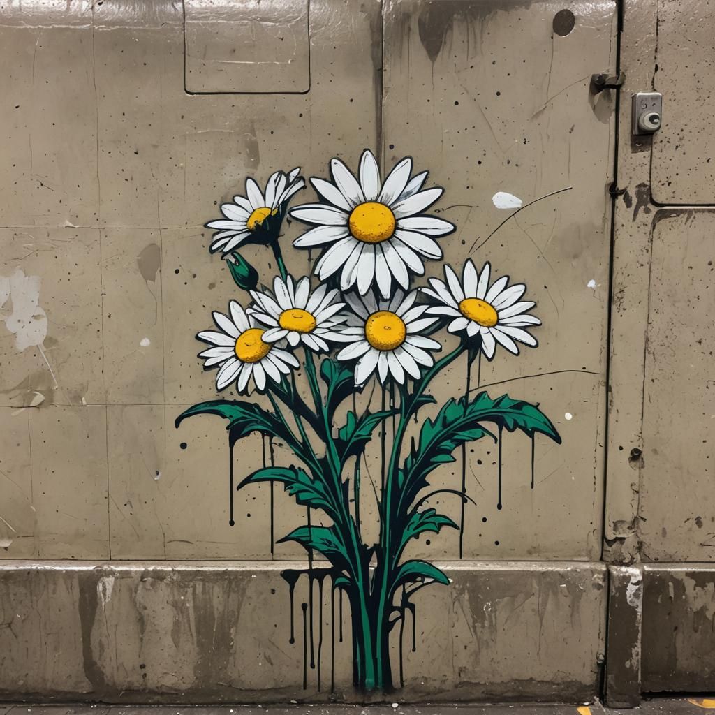 Subway Graffiti Art: A Daisy in the Underground