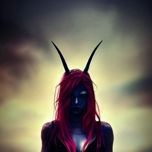 Stylized Demon Girl AI Image