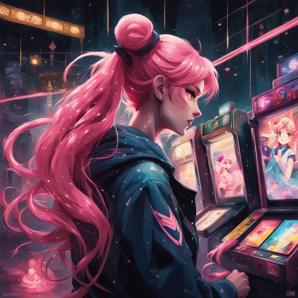 Sailor Moon in Anime Art Style at Arcade