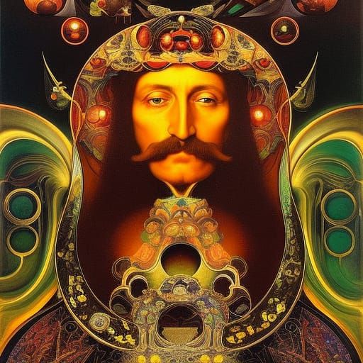 Dali's Moustache: A Surreal Steampunk Portrait