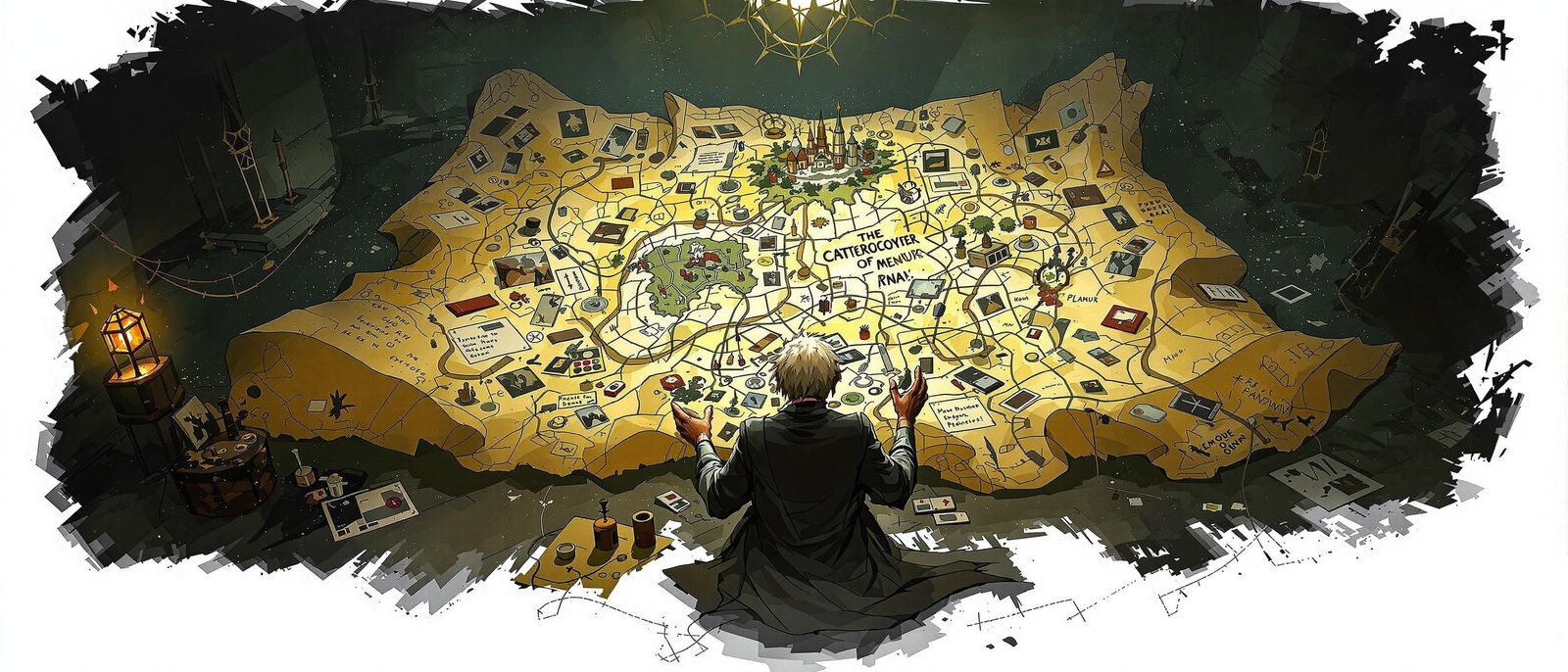 The Cartographer of Memories in a Mystical Chamber