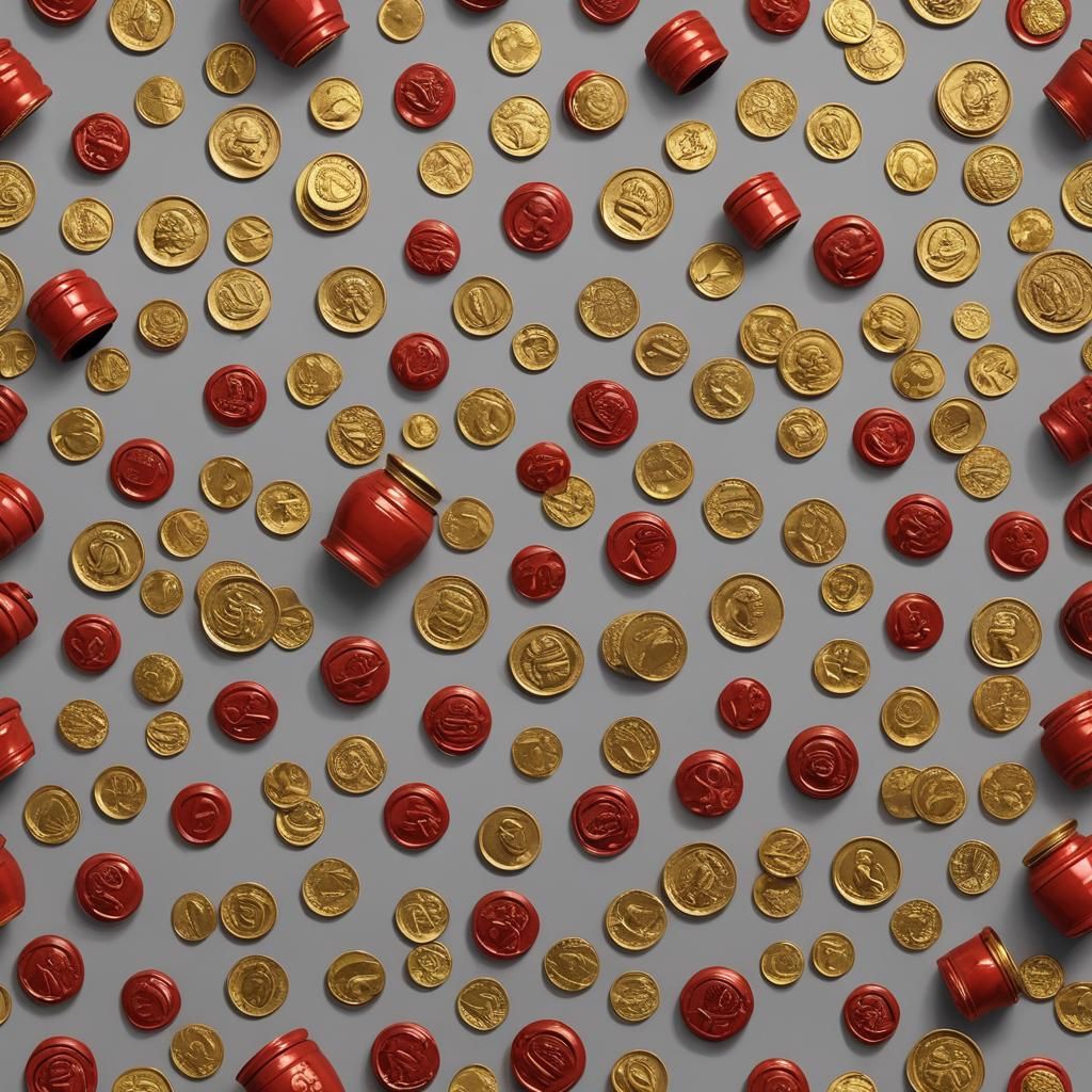 Hyperrealistic Roman Jar Filled with Gold Coins