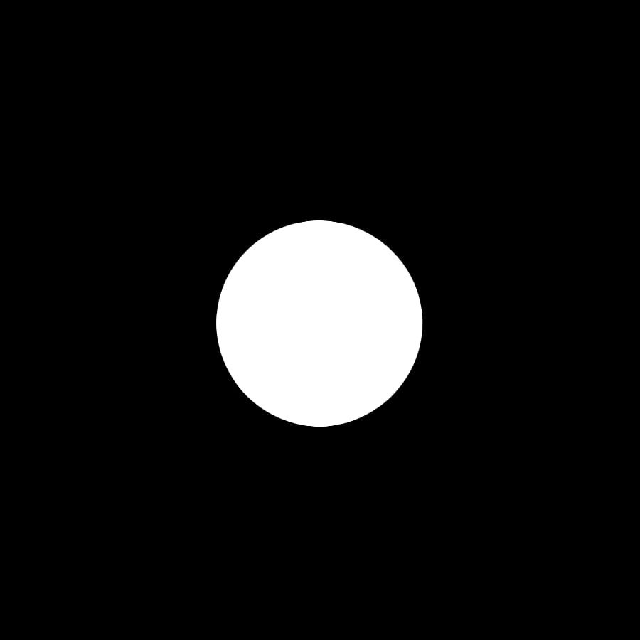 Minimalist White Circle on Black Background in Ink