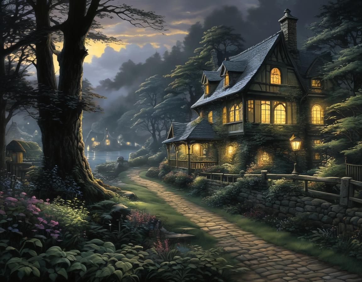 Incandescent Cottagecore Portrait in Pencil and Ink